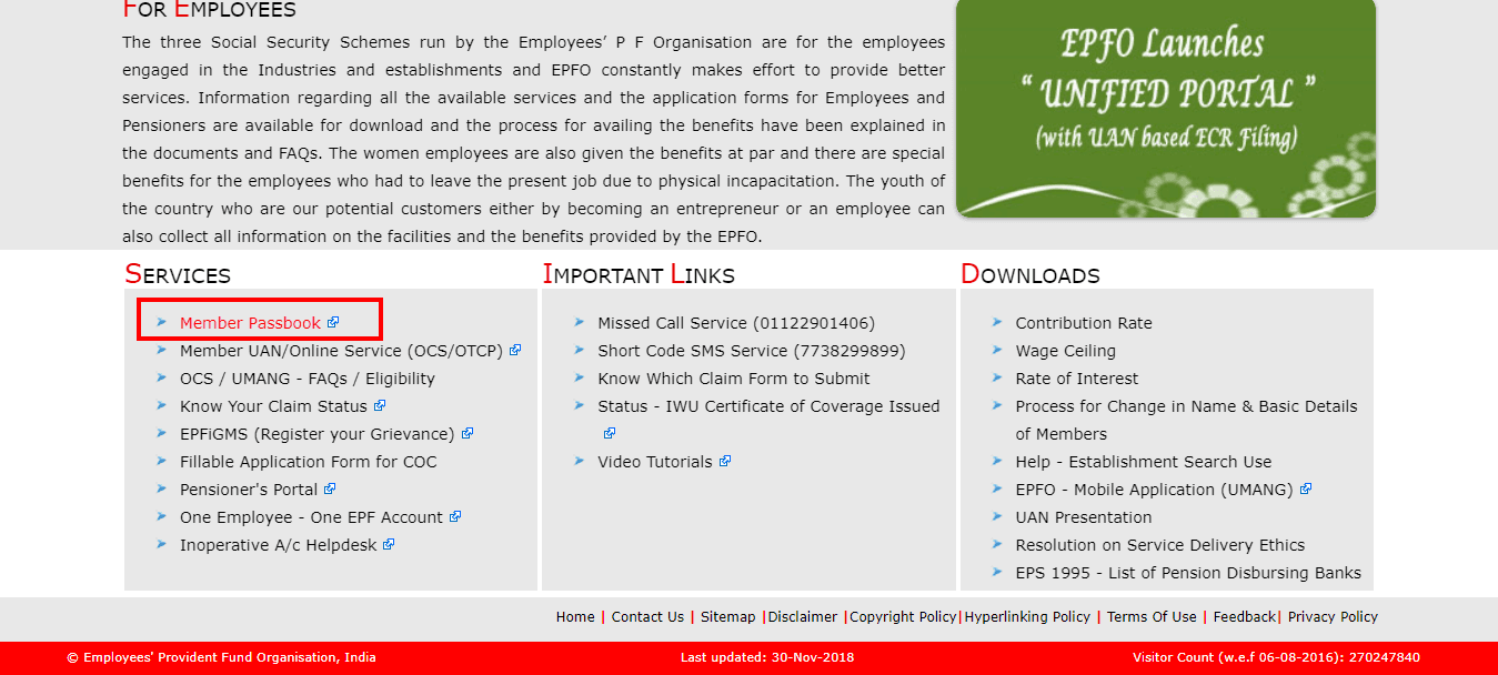 epfo member passbook